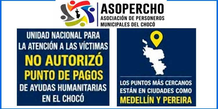 Unidad de Víctimas no autorizó puntos de pago en el Chocó