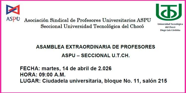 Aspu Chocó UTCH asamblea profesores