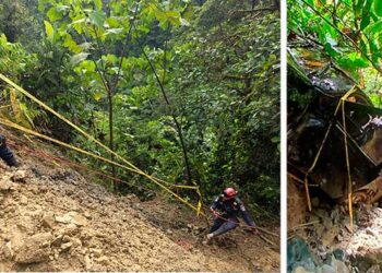 Derrumbe en la vía Quibdó-Medellín arrastró un vehículo a un precipicio