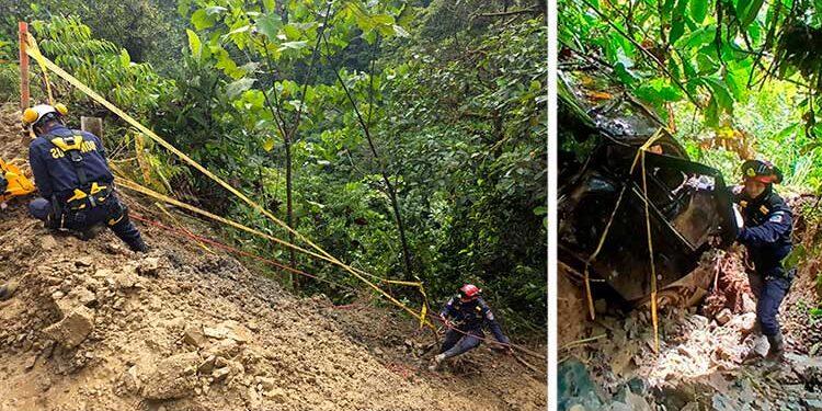 Derrumbe en la vía Quibdó-Medellín arrastró un vehículo a un precipicio