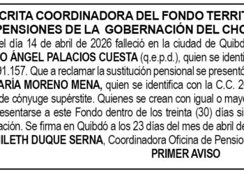 EDICTO PENSIONES Chocó