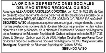 Edicto Quibdó Chocó