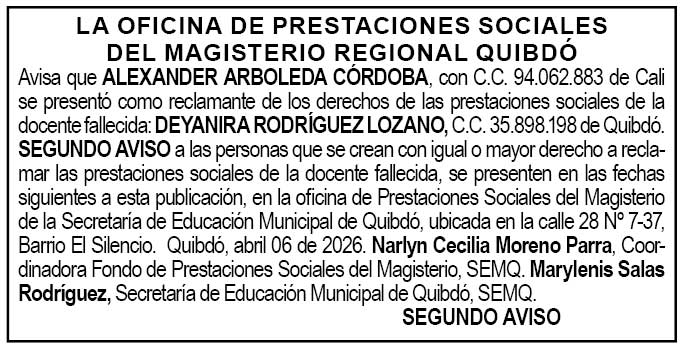 Edicto Quibdó Chocó