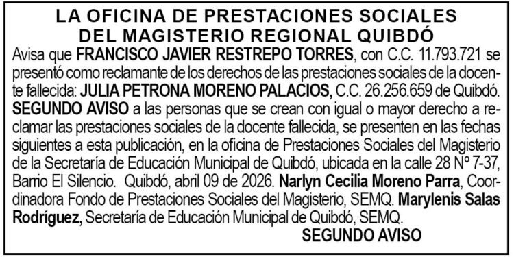Edicto Quibdó Chocó