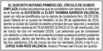 Edicto Quibdó Chocó