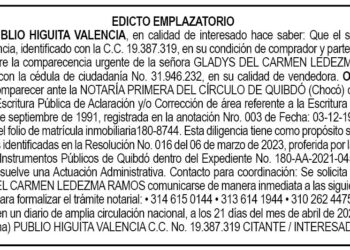 Edicto Quibdó Chocó