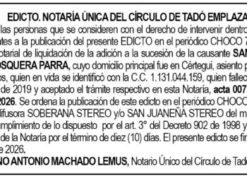 Edicto Chocó Tadó