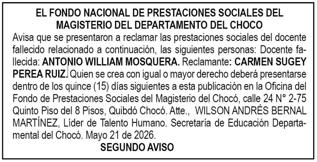 Edicto Choc&oacute;