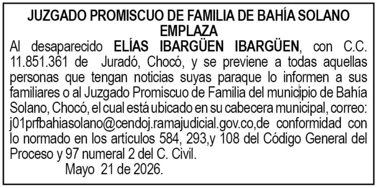 EdictoBahía Solano Chocó