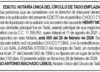 Edicto Tadó Chocó