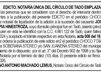 Edicto Tadó Chocó