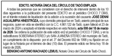 Edicto Tadó Chocó