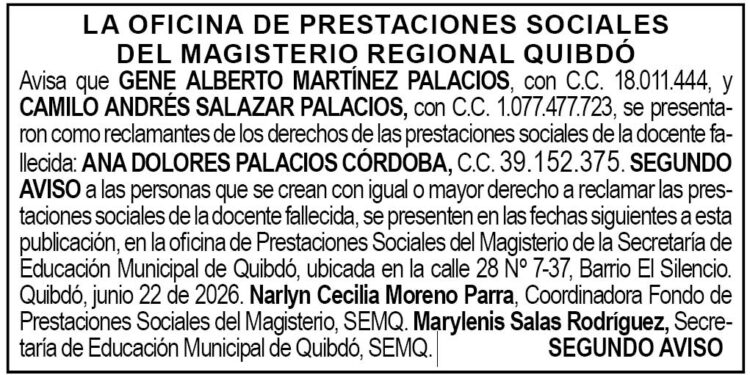 Edicto Quibdó Chocó