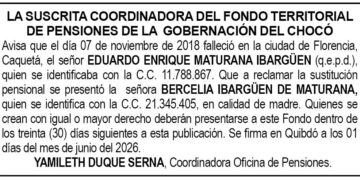 Edicto pensiones Chocó