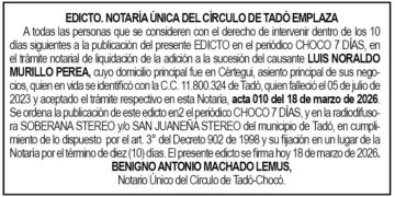 Edicto Tadó Chocó