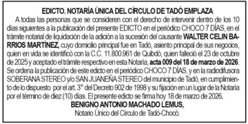 Edicto Tadó Chocó