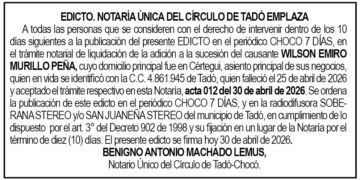 Edicto Tadó Chocó