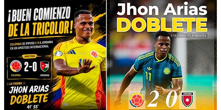 Chocó El chocoano Jhon Arias brilla con un doblete ante Jordania en partido previo al Mundial 2026.