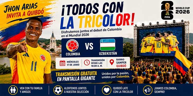 Chocó: Jhon Arias invita a Quibdó a vivir el debut de Colombia en el Mundial 2026 ante Uzbekistán