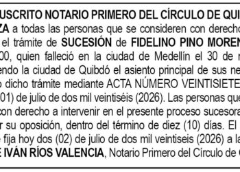 Edicto notaría Quibdó Chocó