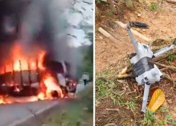 Escalada de violencia del ELN en Chocó: soldados heridos, ataques con drones, vehículos quemados. Toque de queda en Tadó