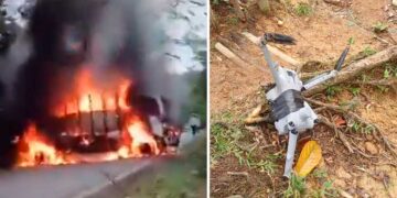 Escalada de violencia del ELN en Chocó: soldados heridos, ataques con drones, vehículos quemados. Toque de queda en Tadó