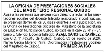 Edicto Quibdó Chocó