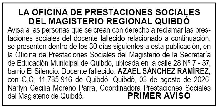 Edicto Quibdó Chocó