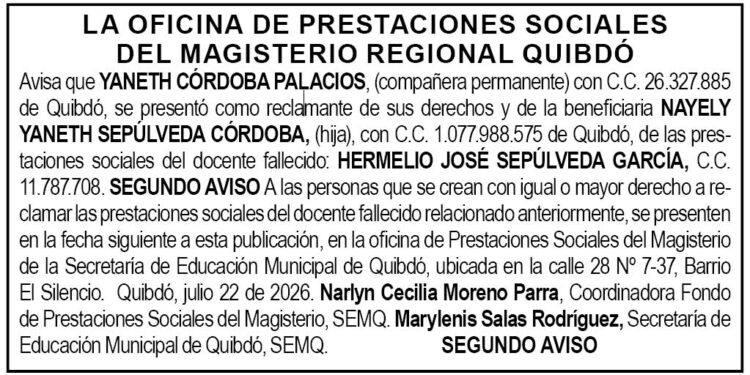Edicto Quibdó Chocó
