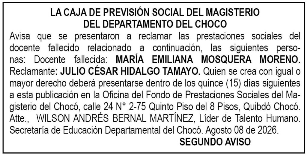Edicto Choc&oacute;