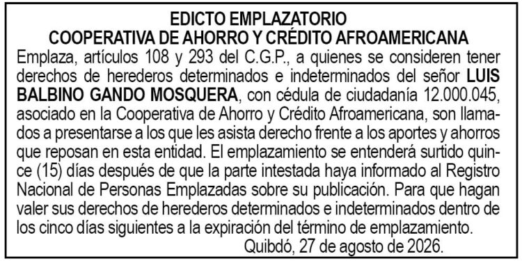 Edicto Chocó