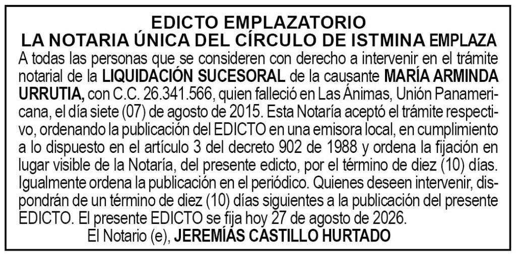 Edicto Choc&oacute;