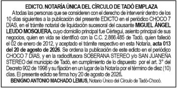 Edicto Tado Chocó
