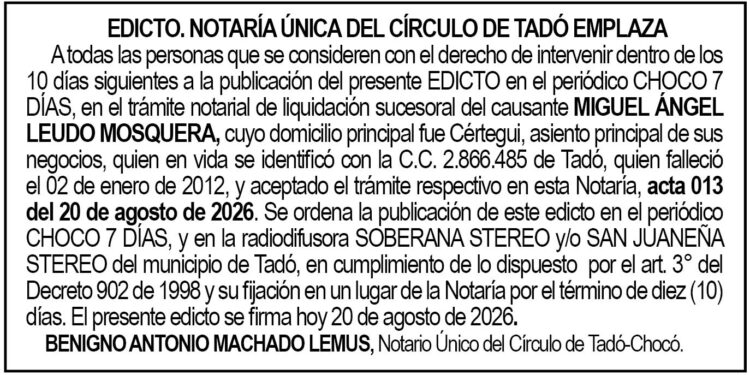 Edicto Tado Chocó
