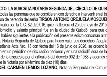 Edcto Quibdó Chocó