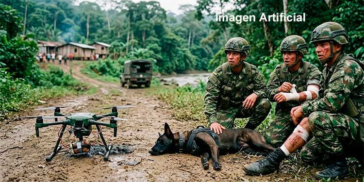 Ataque del ELN deja tres militares heridos y un canino muerto en zona rural de Sipí, Chocó