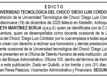 Edicto UTCH Chocó