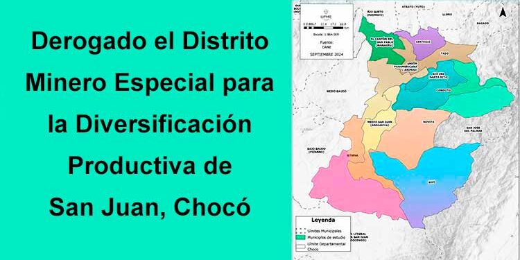 Gobierno deroga Distrito Minero Especial del San Juan en Chocó