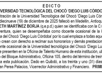Edicto UTCH Chocó