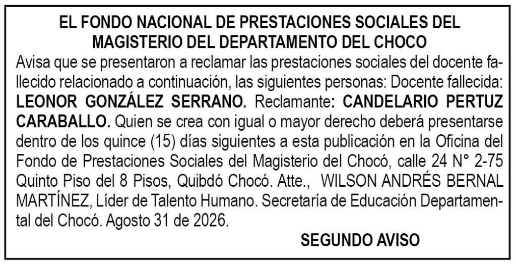 Edicto Choc&oacute;