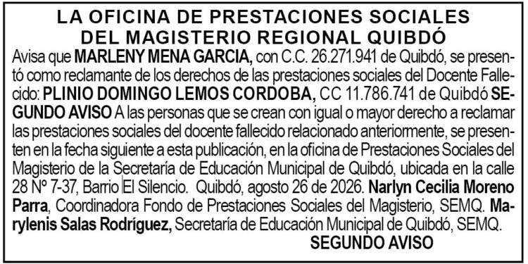 Edicto Quibdó Chocó