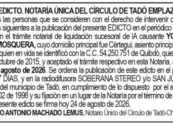 Edicto Tadó Chocó