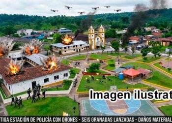 ELN hostiga con drones la estación de policía de Nóvita: lanzan seis granadas y no hay heridos