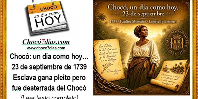Chocó: un día como hoy… 23 de septiembre de 1739 Esclava gana pleito pero fue desterrada del Chocó