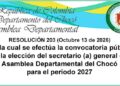 Convocatoria asamblea Chocó