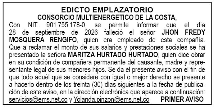 Edicto 1 Dispac Chocó
