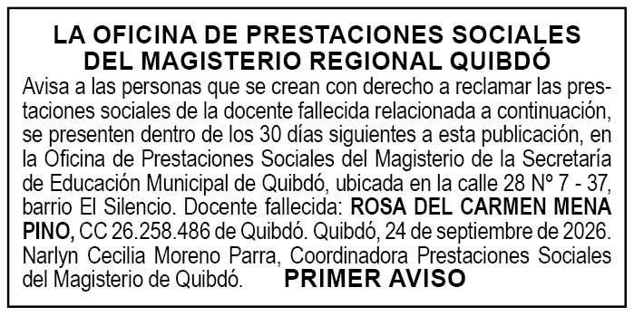 Edicto Quibdó Chocó