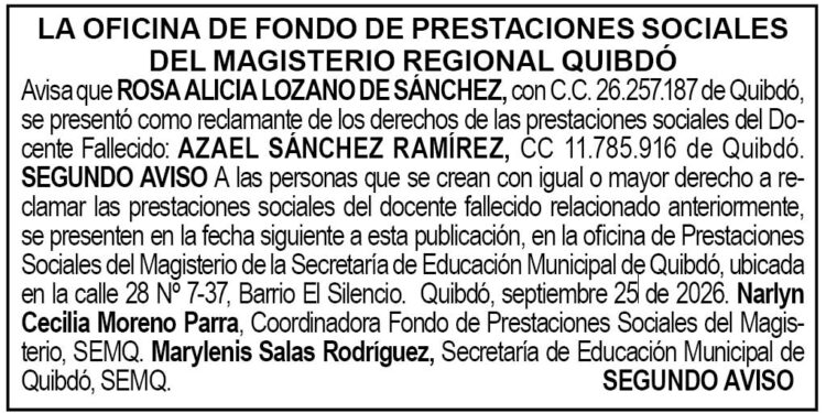 Edicto Quibdó Chocó