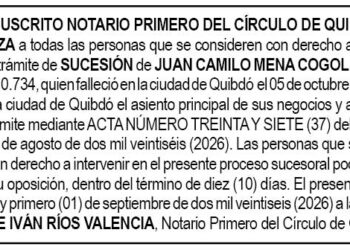 Edicto notaría Quibdó Chocó