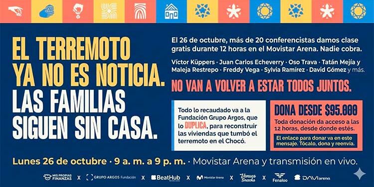 Solidaridad por el Chocó: más de 20 conferencistas se unen para reconstruir viviendas tras el terremoto